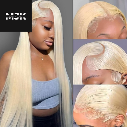 30 Inch 613 Lace Front Wig Human Hair Blonde 13X6 HD Transparent Lace Front Wigs Human Hair 180% Density Blonde Glueless Wigs Human Hair 613 HD Straight Lace Frontal Wigs Human Hair Pre Plucked