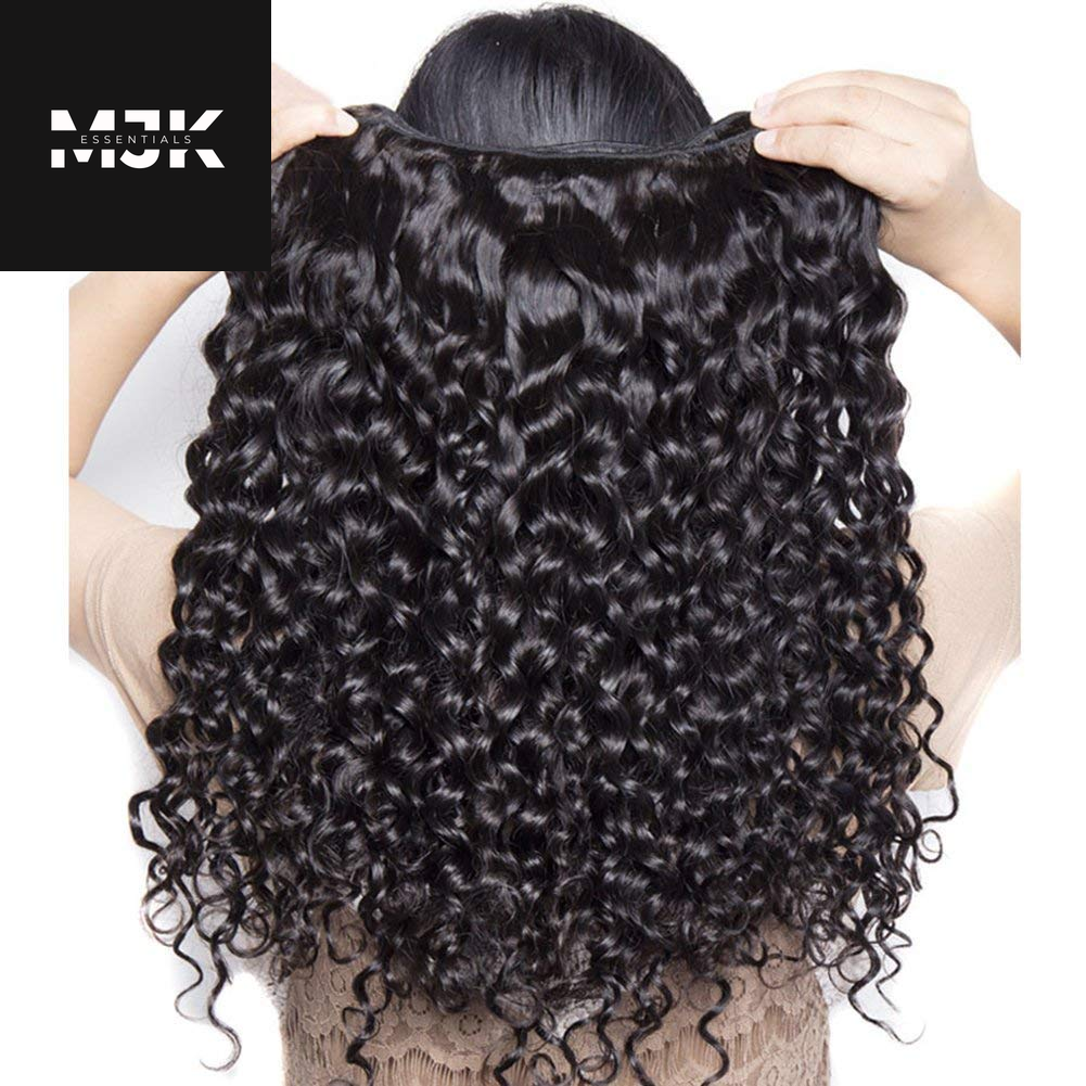 Water Wave Human Hair Bundles 18 20 22 24 Inch 100% Unprocessed Human Hair Wet and Wavy Bundles Human Hair 12A Brazilian Curly Wave Bundles Human Hair Natural Color (18 20 22 24)