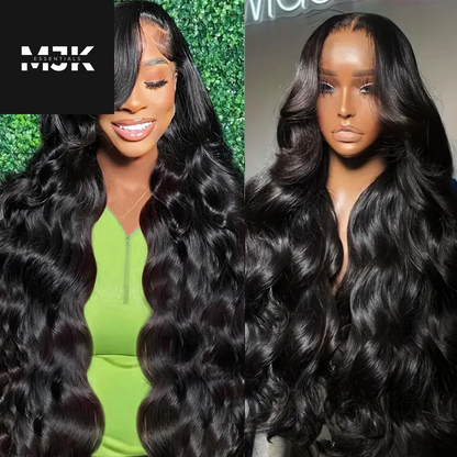 30 Inch 13X6 Lace Front Wigs Human Hair Body Wave Human Hair Wig HD Lace Frontal Glueless Wigs Human Hair Pre Plucked with Baby Hair 180 Density Natural Black