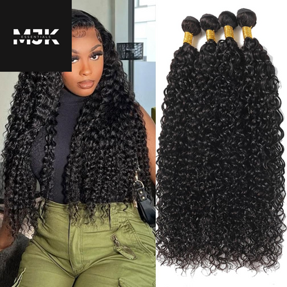 Loose Deep Wave Bundles Human Hair 4 Bundles 20 22 24 26 Inch 100% Unprocessed Brazilian Virgin Human Hair Bundles, Loose Deep Wave 4 Bundles, Can Be Dyed and Bleached Natural Black