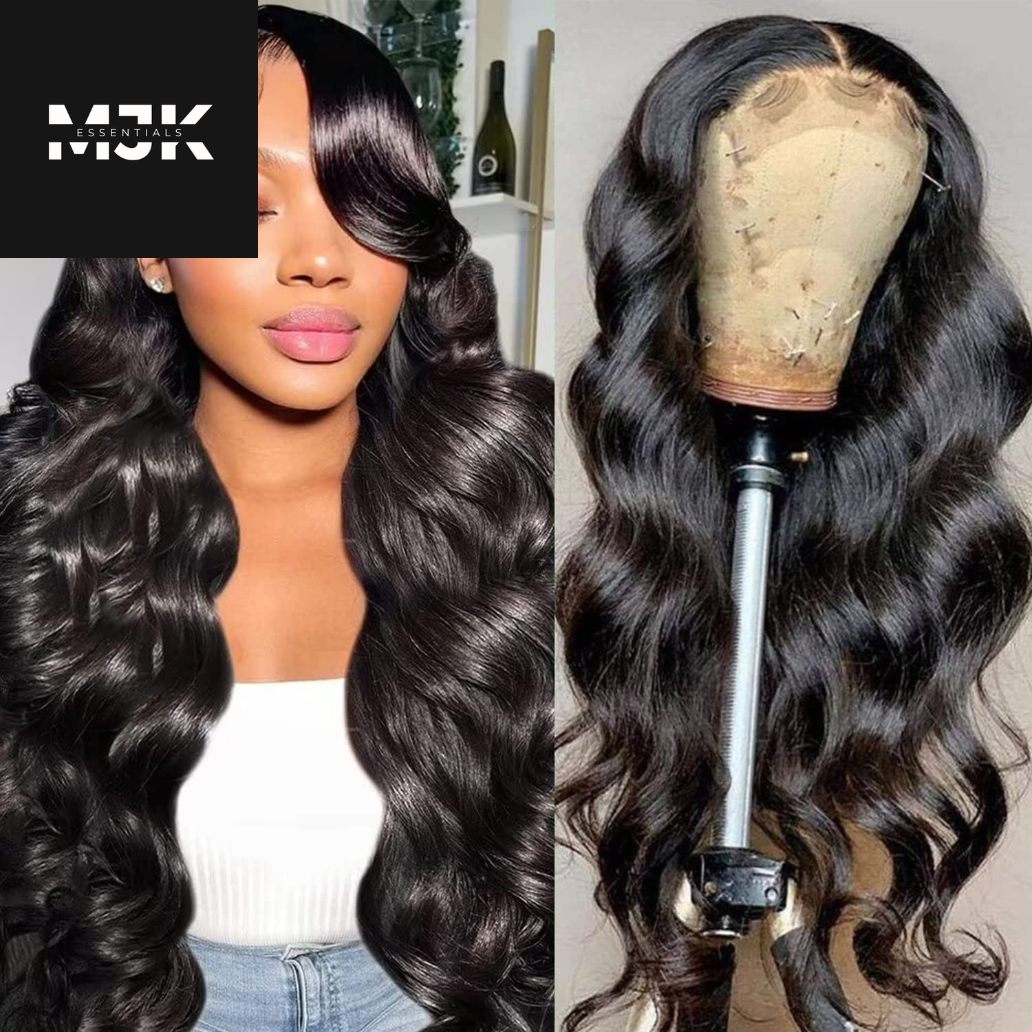 Closure Wigs Human Hair Body Wave 5X5 HD Lace Closure Wigs Human Hair Pre Plucked with Baby Hair 180% Density Brazilian Virgin Human Hair Wigs for Black Women Natural Color (Body Wave Wig, 24 Inch)