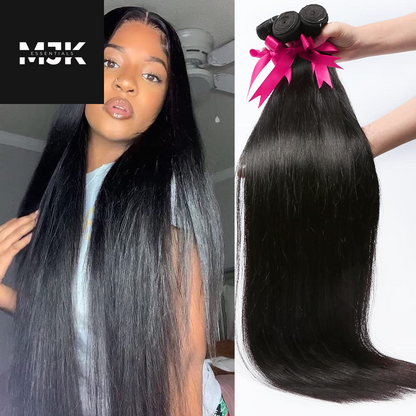 12A Straight Bundles Human Hair (22 24 26 28 Inches, Straight 4 Bundles) 100% Unprocessed Brazilian Virgin Straight Human Hair Bundles Natural Color Raw Hair