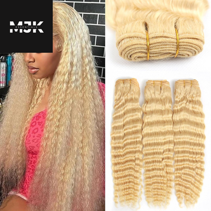 613 Bundles Human Hair 16 18 20 Inch Blonde Body Wave Bundles Human Hair 100% Unprocessed 12A Virgin Human Hair 3 Bundles 613 Body Wave Human Hair Weave Extensions