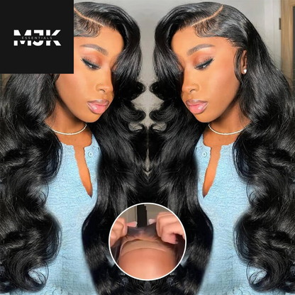 Closure Wigs Human Hair Body Wave 5X5 HD Lace Closure Wigs Human Hair Pre Plucked with Baby Hair 180% Density Brazilian Virgin Human Hair Wigs for Black Women Natural Color (Body Wave Wig, 24 Inch)