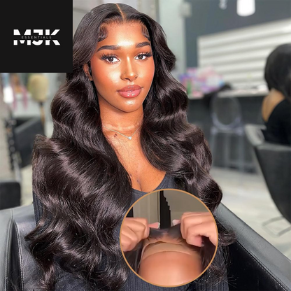 Closure Wigs Human Hair Body Wave 5X5 HD Lace Closure Wigs Human Hair Pre Plucked with Baby Hair 180% Density Brazilian Virgin Human Hair Wigs for Black Women Natural Color (Body Wave Wig, 24 Inch)