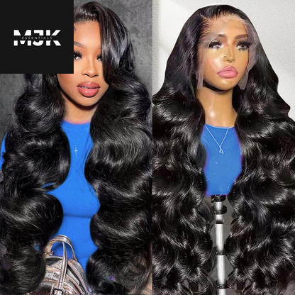 28 Inch Body Wave Lace Front Wigs Human Hair 13X4 HD Transparent Lace Frontal Wigs Human Hair 180% Density Glueless Wigs Pre Plucked with Natural Hairline Baby Hair Wigs for Black Women