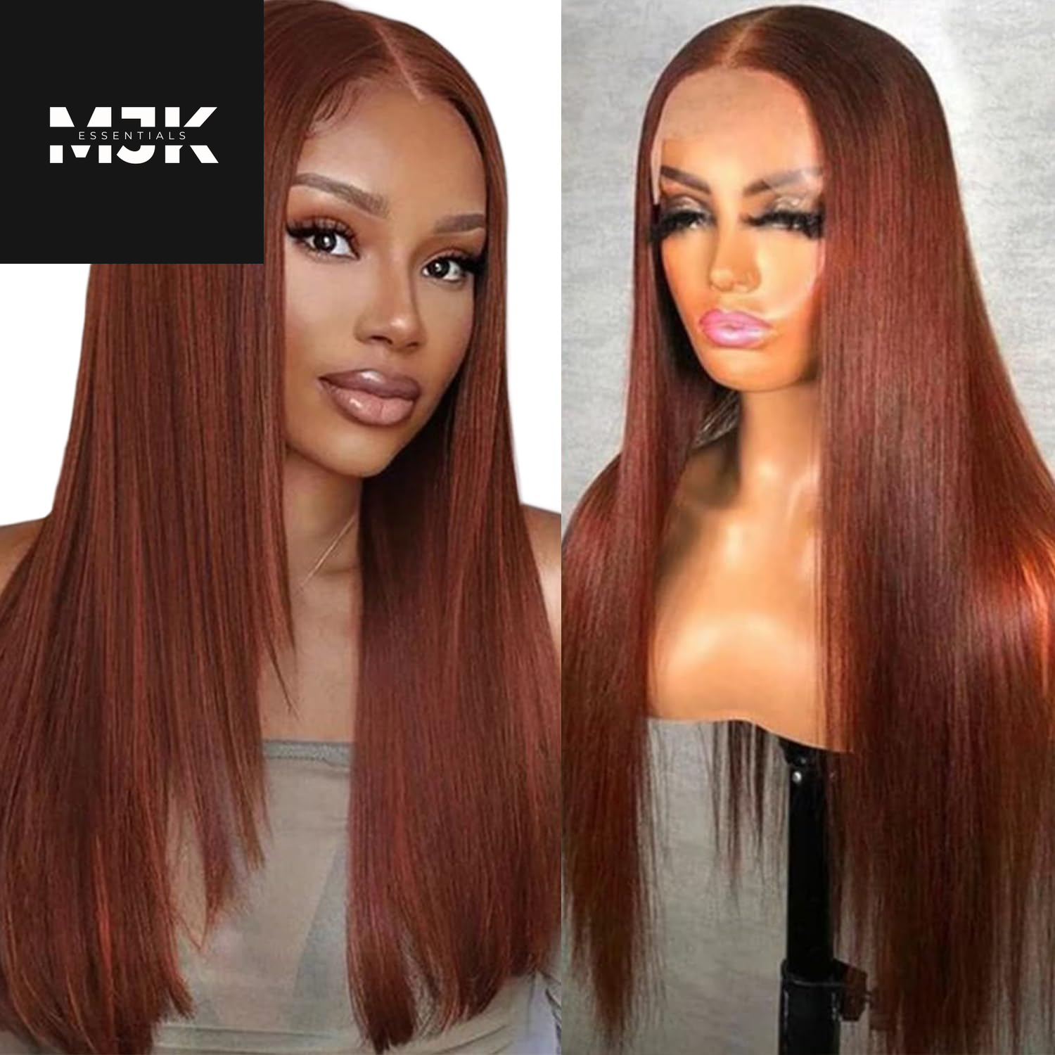 30 Inch Reddish Brown Lace Front Wigs Human Hair 220 Density 13X6 HD Lace Frontal Wigs Human Hair Glueless Straight Lace Frontal Wigs Pre Plucked with Baby Hair Brown Human Hair Wig for Women