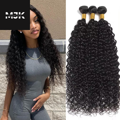 Loose Deep Wave Bundles Human Hair 4 Bundles 20 22 24 26 Inch 100% Unprocessed Brazilian Virgin Human Hair Bundles, Loose Deep Wave 4 Bundles, Can Be Dyed and Bleached Natural Black