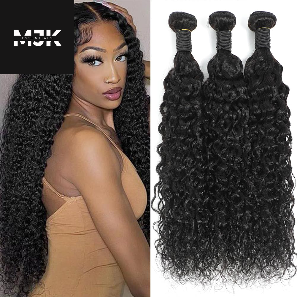 Human Hair Bundles 16 18 20 Inch 12A Brazilian Water Wave Bundles 100% Unprocessed Virgin Deep Wave Human Hair 3 Bundles/Lot Hair Weft Natural Color