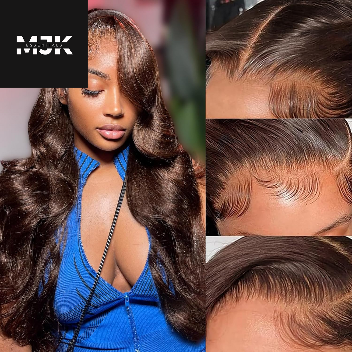 30Inch 13X6 Chocolate Brown Body Wave Lace Front Wigs Human Hair Pre Plucked with Baby Hair 180% Density Full Lace Human Hair Wigs HD Transparent Lace Frontal Wigs for Women Colored Wigs