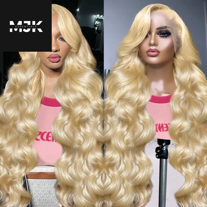 30 Inch 613 13X6 Lace Front Wig Human Hair 200 Density Body Wave Blonde Wig Human Hair Pre Plucked 613 HD Lace Frontal Wig 13X6 Body Wave Wigs with Baby Hair for Women