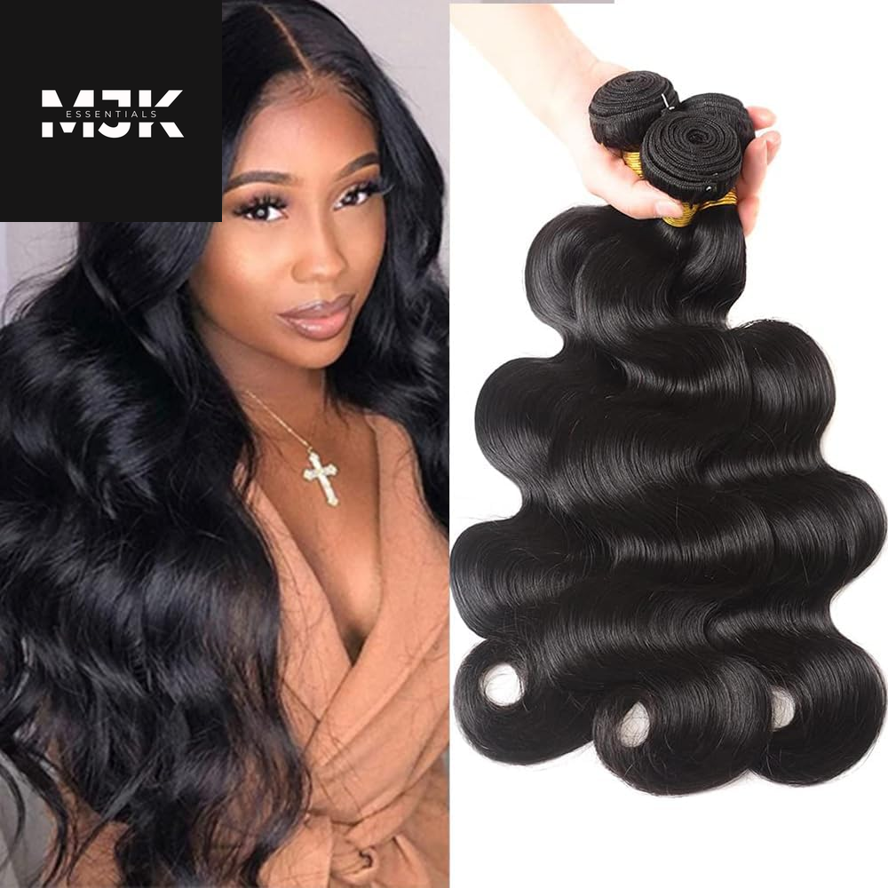 12A Human Hair Bundles 20 22 24 26 Inch Body Wave Bundles Human Hair 100% Unprocessed Brazilian Virgin Hair 4 Bundles Deals Human Hair Extensions Quick Weave Bundles Human Hair Natural Black