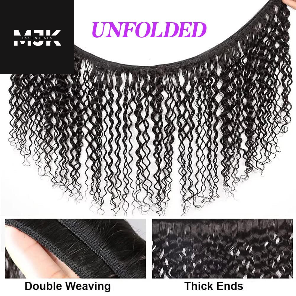 Water Wave Human Hair Bundles 18 20 22 24 Inch 100% Unprocessed Human Hair Wet and Wavy Bundles Human Hair 12A Brazilian Curly Wave Bundles Human Hair Natural Color (18 20 22 24)