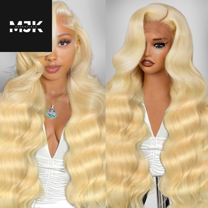 30 Inch 613 13X6 Lace Front Wig Human Hair 200 Density Body Wave Blonde Wig Human Hair Pre Plucked 613 HD Lace Frontal Wig 13X6 Body Wave Wigs with Baby Hair for Women