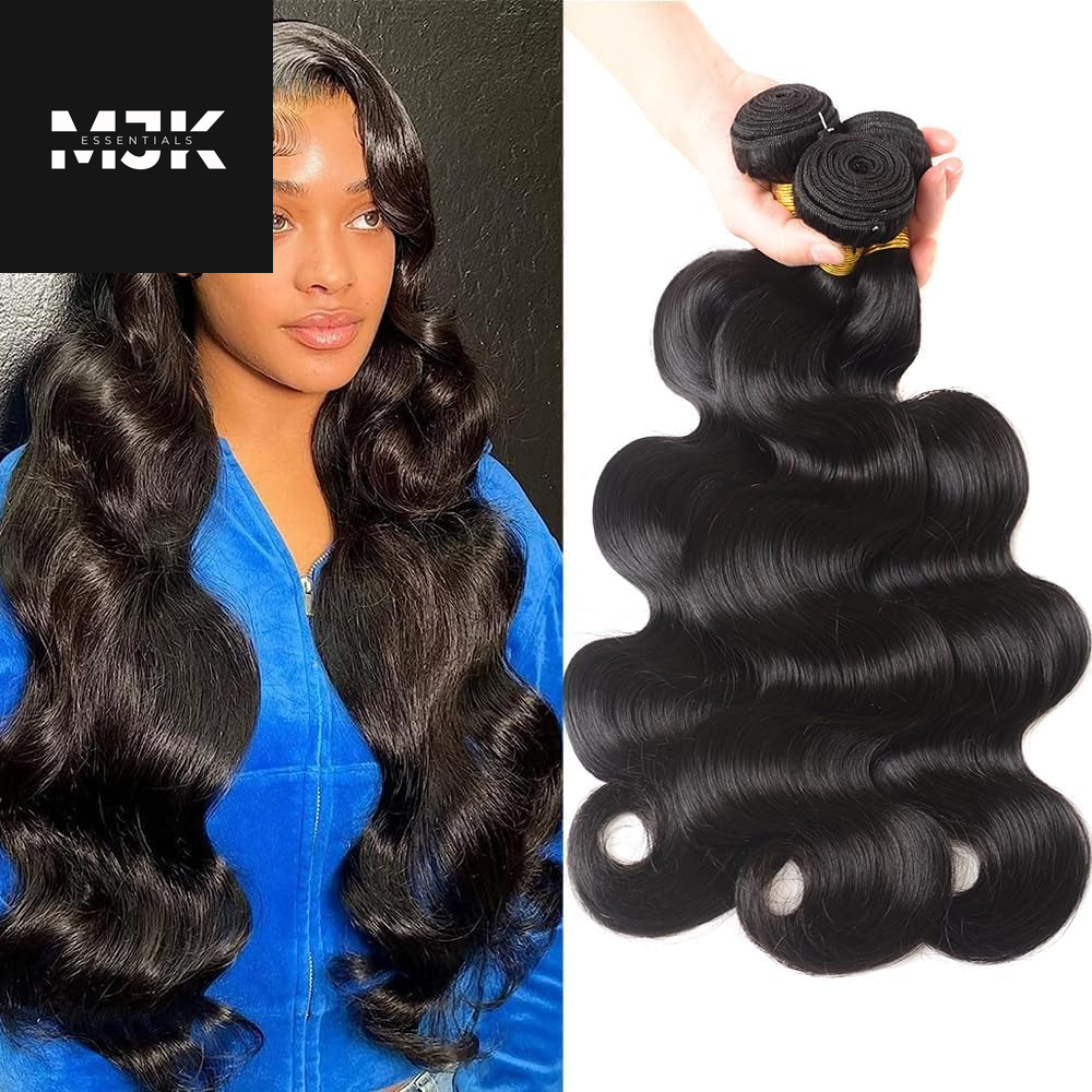 12A Human Hair Bundles 20 22 24 26 Inch Body Wave Bundles Human Hair 100% Unprocessed Brazilian Virgin Hair 4 Bundles Deals Human Hair Extensions Quick Weave Bundles Human Hair Natural Black