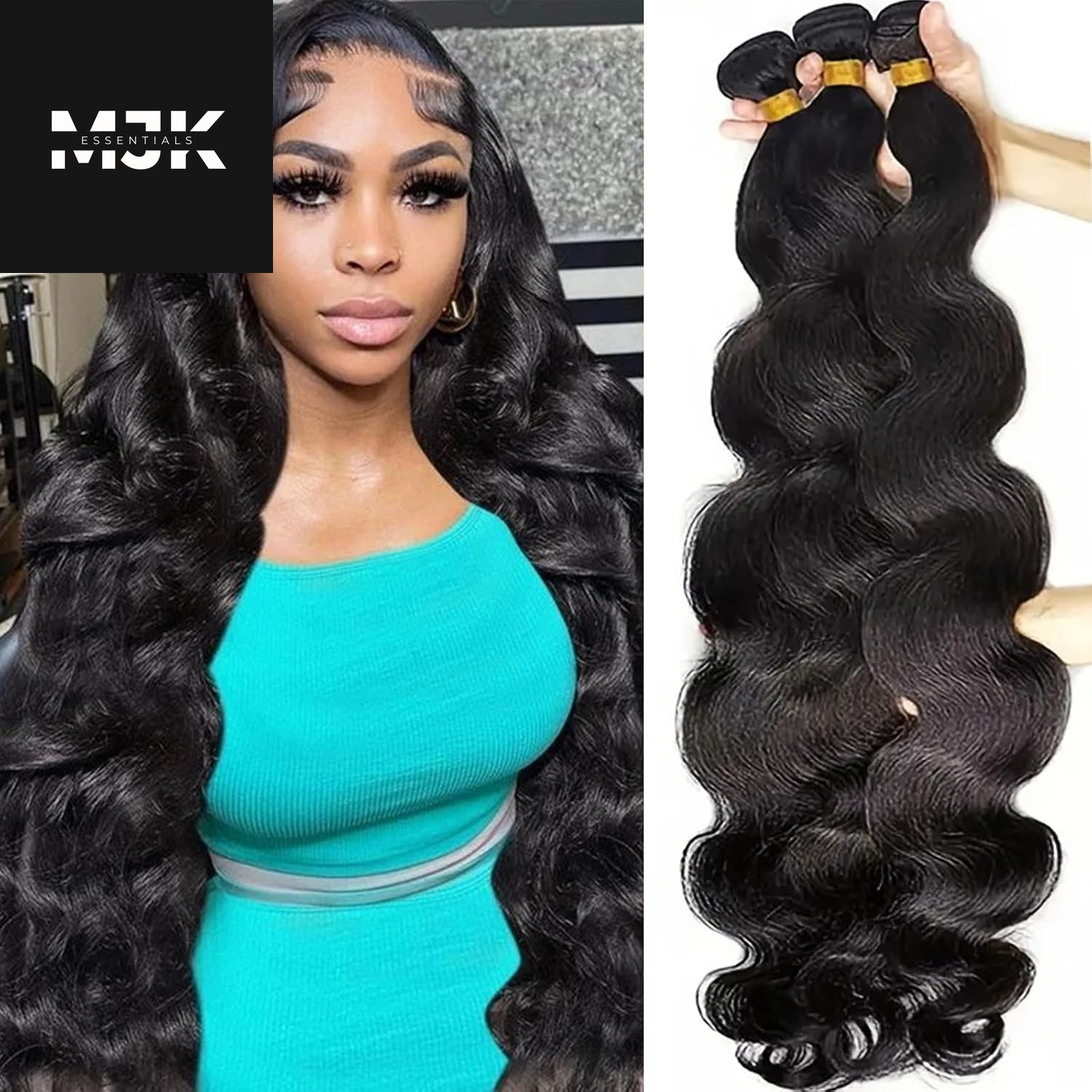 Human Hair Body Wave 4 Bundles 14 16 18 20 Inch 12A 100% Unprocessed Myanmar Soft and Full Double Welf Quick Wave Natural Color Human Hair Extensions for Women