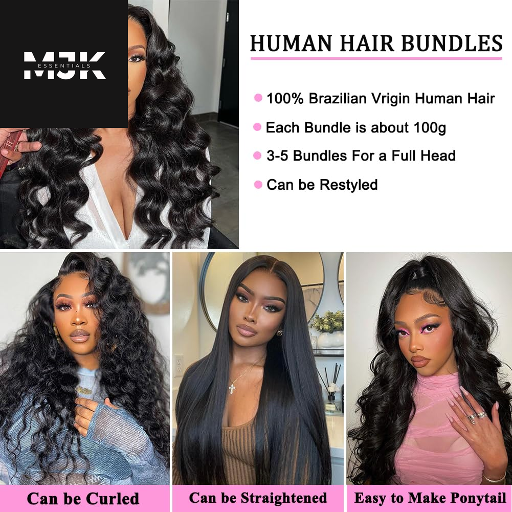 Human Hair Body Wave 4 Bundles 14 16 18 20 Inch 12A 100% Unprocessed Myanmar Soft and Full Double Welf Quick Wave Natural Color Human Hair Extensions for Women