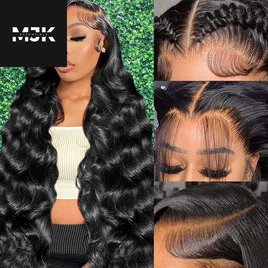 30 Inch 13X6 Lace Front Wigs Human Hair Body Wave Human Hair Wig HD Lace Frontal Glueless Wigs Human Hair Pre Plucked with Baby Hair 180 Density Natural Black