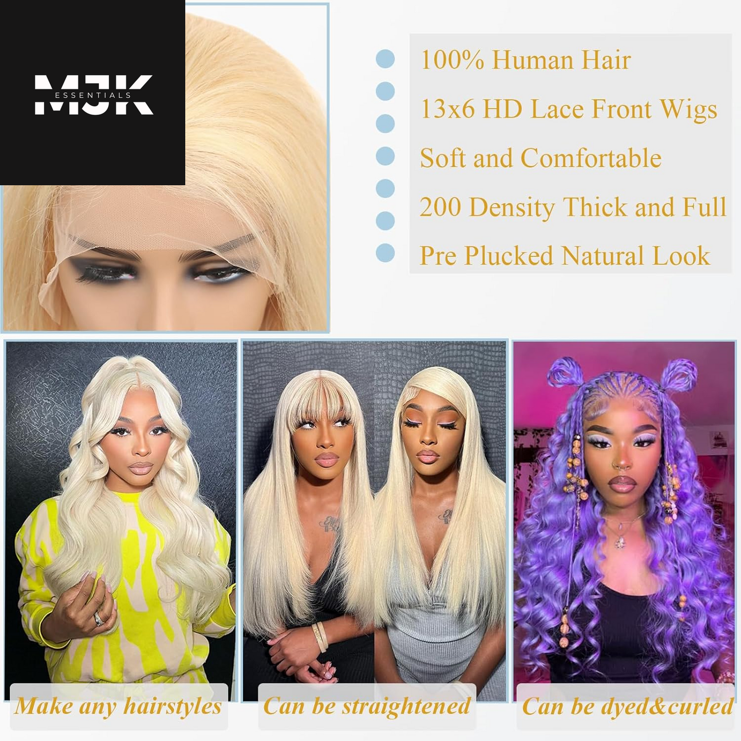 30 Inch 613 13X6 Lace Front Wig Human Hair 200 Density Body Wave Blonde Wig Human Hair Pre Plucked 613 HD Lace Frontal Wig 13X6 Body Wave Wigs with Baby Hair for Women