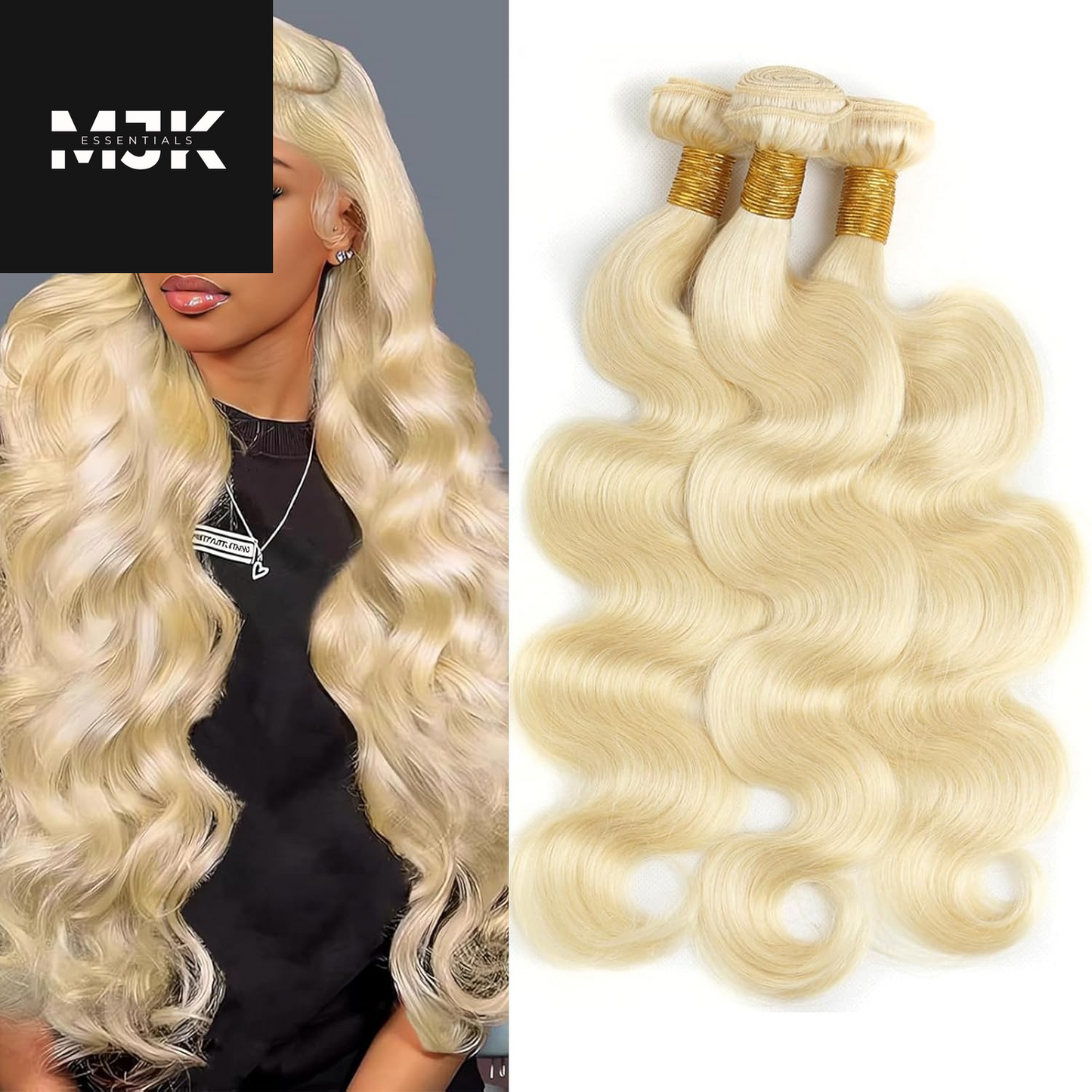 613 Bundles Human Hair 16 18 20 Inch Blonde Body Wave Bundles Human Hair 100% Unprocessed 12A Virgin Human Hair 3 Bundles 613 Body Wave Human Hair Weave Extensions